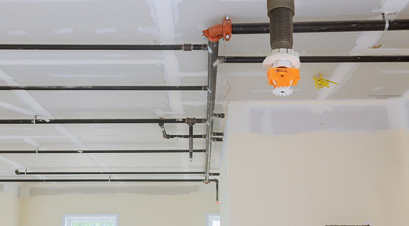 A Ceiling Sprinkler and Pipes