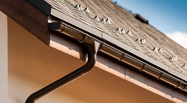 A Roof Gutter and Downspout