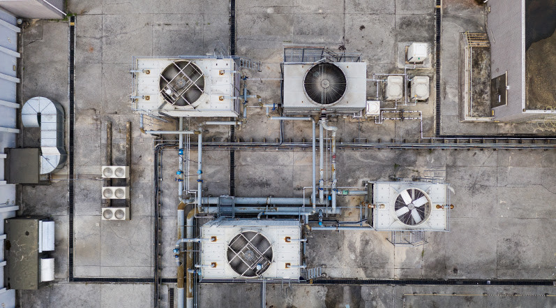 A Roof With HVAC Equipment