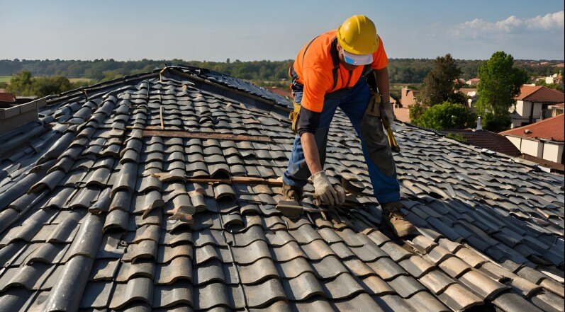 A Roofing Contractor on the Job