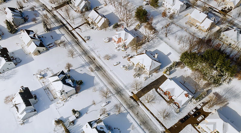 A Snow-Covered Neighborhood