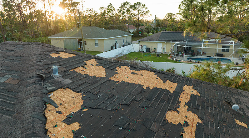 A Storm-Damaged Roof