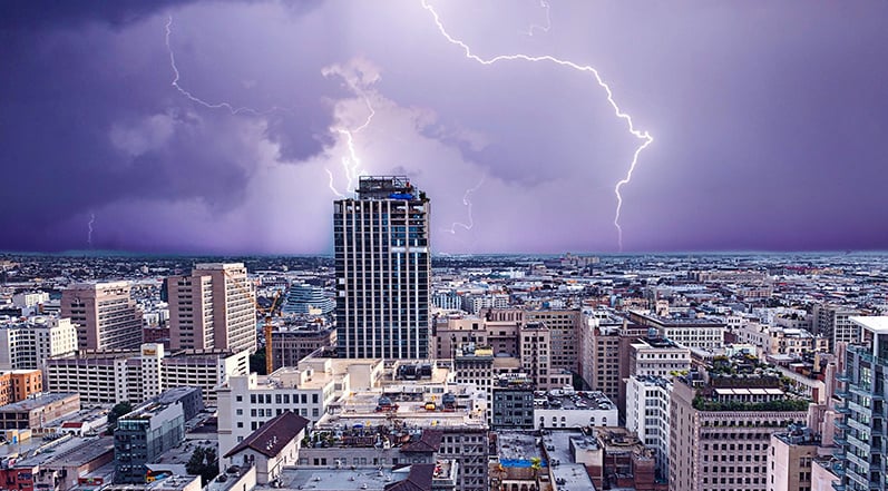 A Thunderstorm in a City