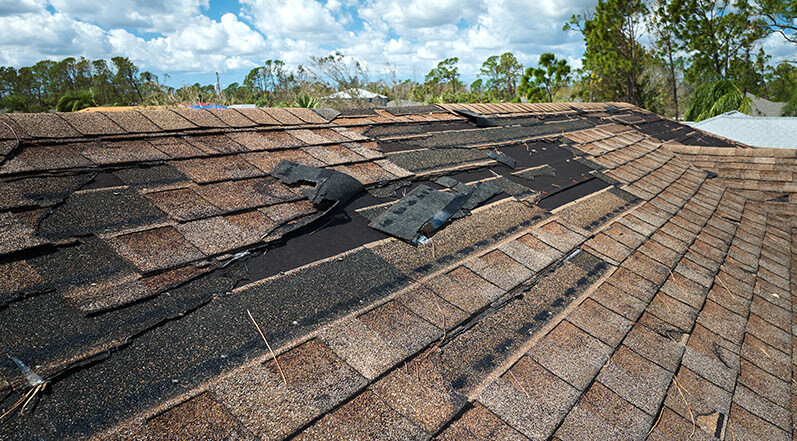 A Wind-Damaged Roof