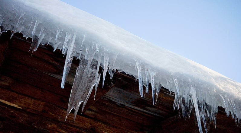 An Ice Dam on a Roof