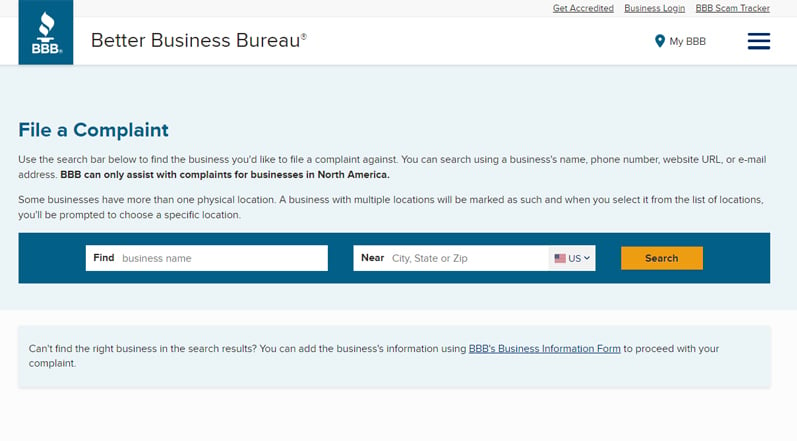 Better Business Bureau File a Complaint