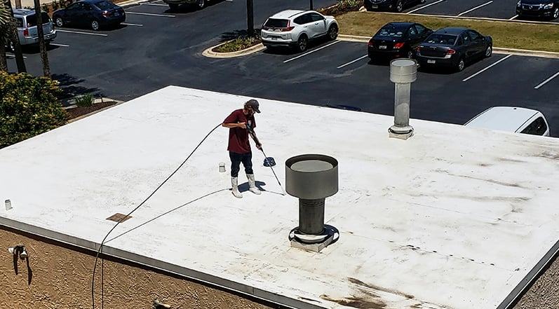 Cleaning a Flat Roof