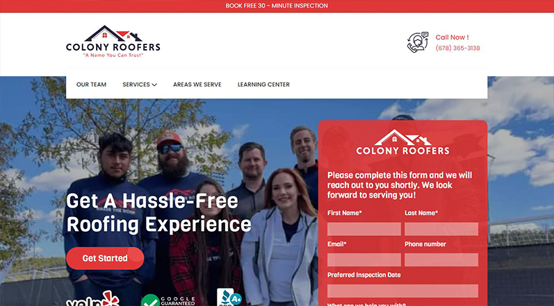 Colony Roofers Website