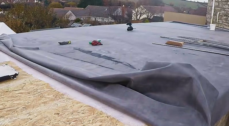 EPDM Roofing Being Installed