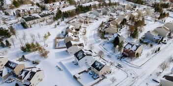 Homes in the Winter Snow