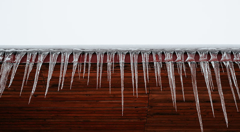 Icicles Hanging From a Roof