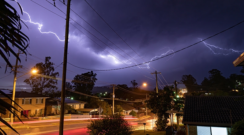 Lightning in a Residential Area