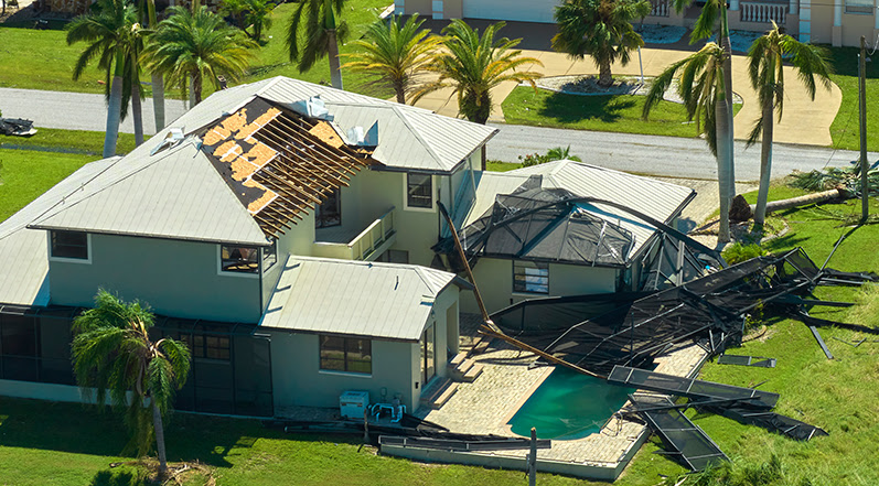 Roof Damage From a Hurricane