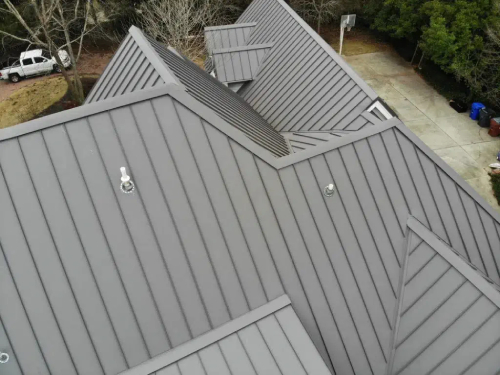 This image shows a standing seam metal roof, which is one of a few options for homeowners.